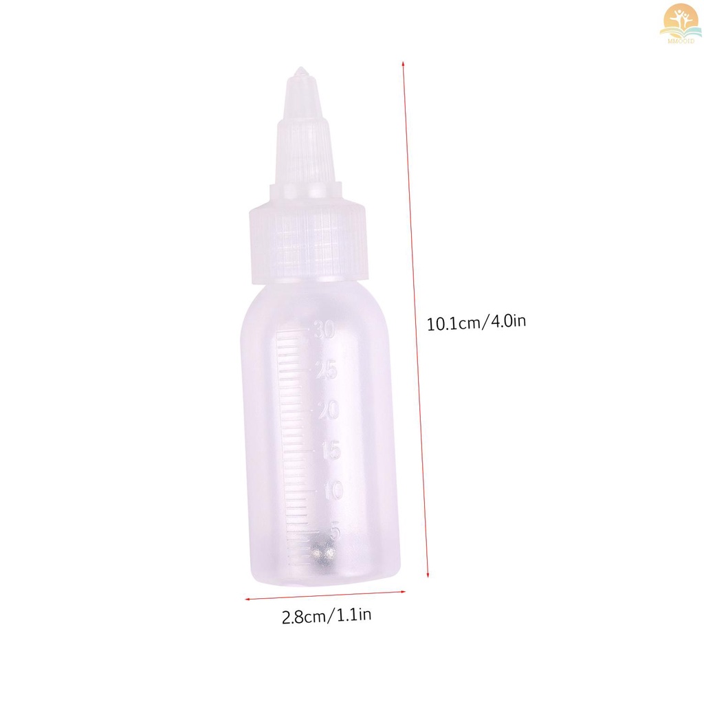 In Stock Kotak 10-Each 1.2-Ounce (35cc) Airbrush Botol Penyimpanan Cat Toples PP Dan Penutup Dengan Garis Skala Anti Bocor Untuk Dual-Action Siphon Feed Air Brush Airbrushing Accesso