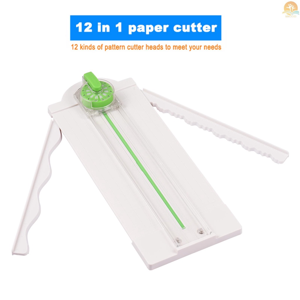 In Stock 12in1 Mini Paper Trimmer Rotary Cutter A4 Panjang Potong 12bentuk Berbeda Mesin Pemotong Kertas Desktop Dengan Penggaris Bantu Untuk Kerajinan Kertas Foto Kartu Scrapbooking Offi