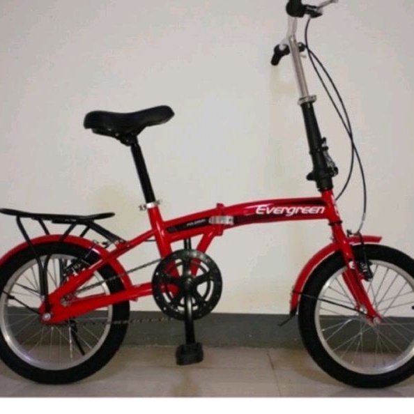 Sepeda Lipat 16 Inc Single Ada Boncengan dan Spakbor Velag Alloy Rem Vbreak