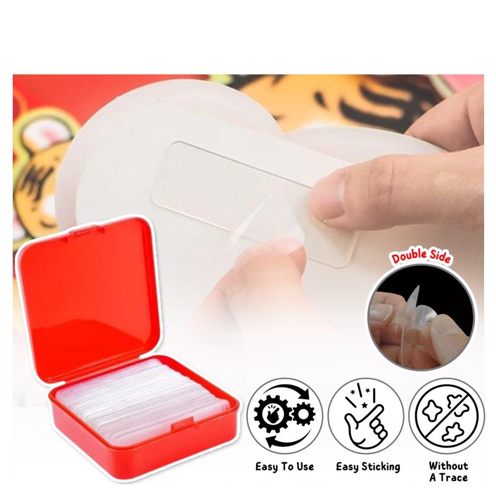 

CLAIYDREAM STICKER DOUBLE TAPE GEL 2 SISI 1 BOX ISI 60PCS ISOLASI BENING
