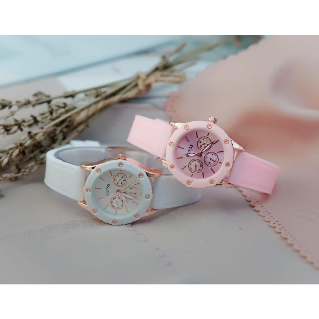 (Best) WBS Jam Tangan Quartz Strap PU Analog Chrono Casual Gaya Retro Wanita & Pria Ulzzang Watch