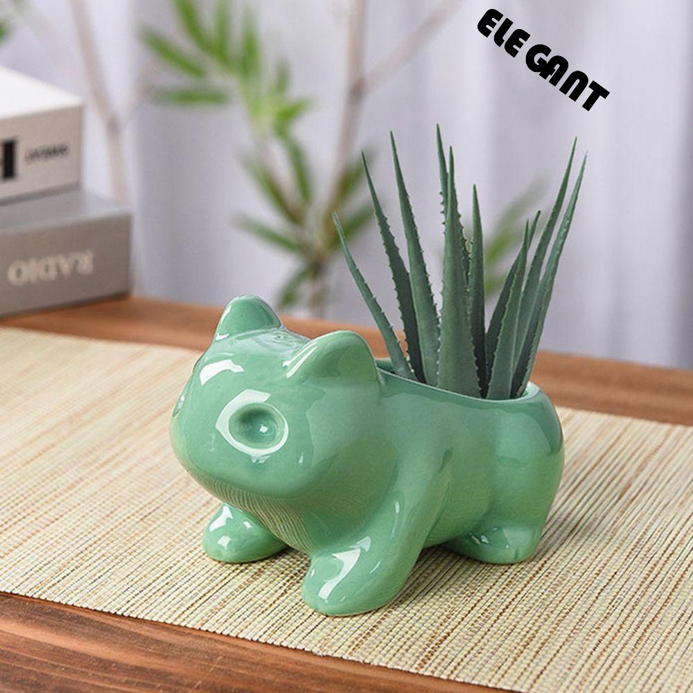 【 ELEGANT 】 Pot Bunga Lucu Berkebun Dengan Lubang Vas Pot Sukulen Planter Balkon Dekorasi Home Decor