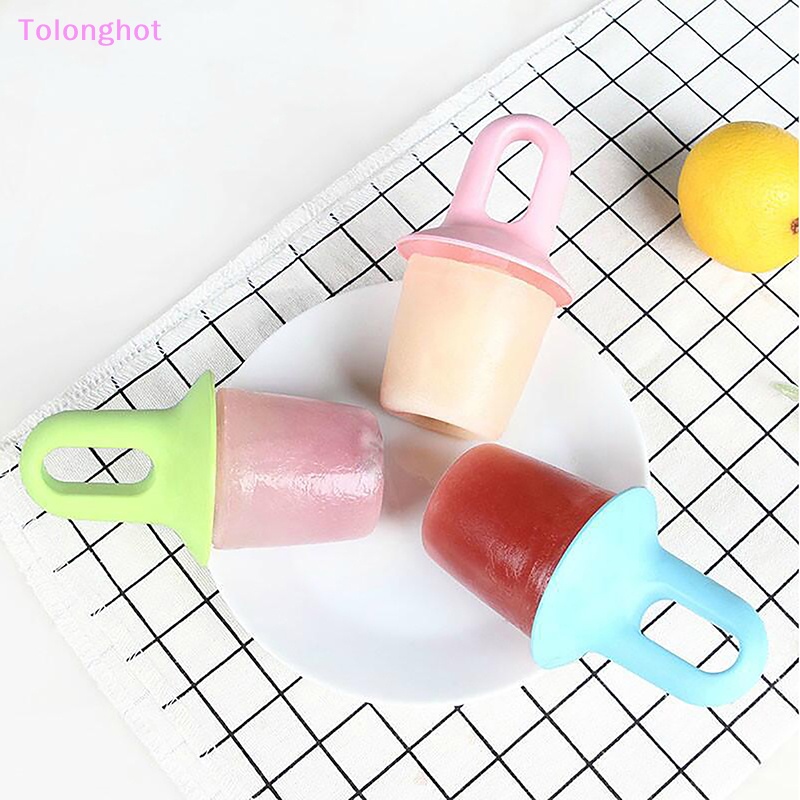 Tolonghot&gt; 1Pc Cetakan Es Krim Popsicle Mini Dengan Penutup Cetakan Es Pop Plastik Set Anak Bayi Buah Milkshake Ice Cream Mold Alat Dapur well