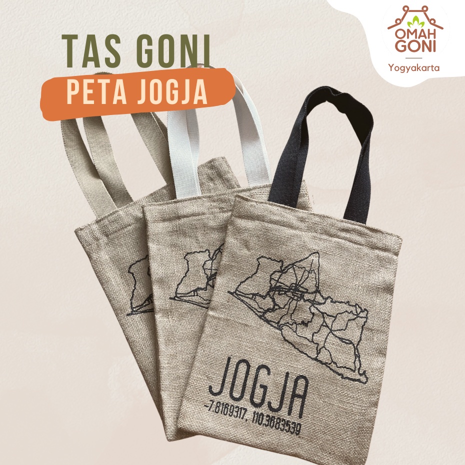 Tas Goni Desain Peta Jogja - Totebag Goni Ramah Lingkungan - Souvenir Jogja