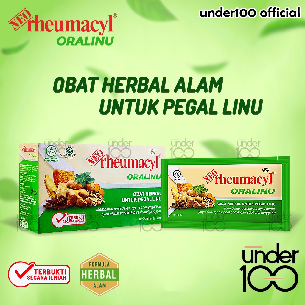 ❤ Under100 ❤ NEO Rheumacyl Oralinu 1 Box isi 5 Sachet 15ml | Obat Herbal Pegal Linu | HALAL BPOM