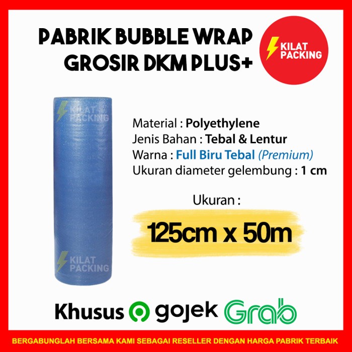 

PLASTIK BUBBLE WRAP 125CM X 50M / BUBBLE WRAP DKM PLUS MURAH - HITAM TEBAL