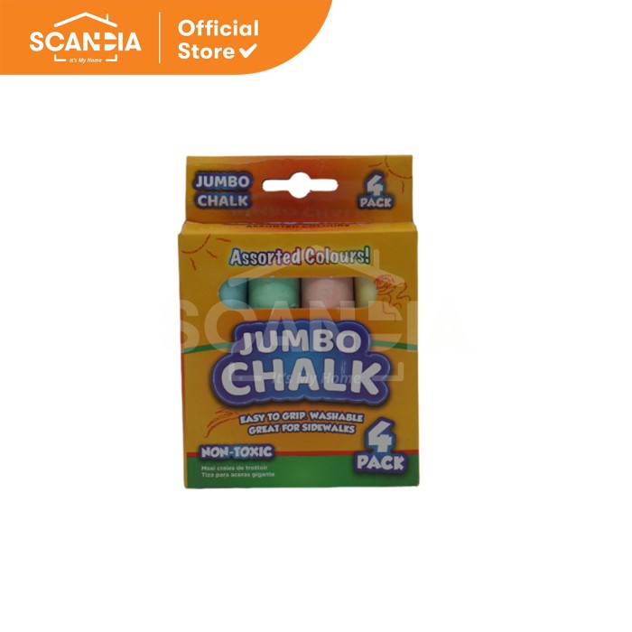 

SCANDIA Kapur Jumbo Sidewalk Chalk 4 Pack (SE0723)