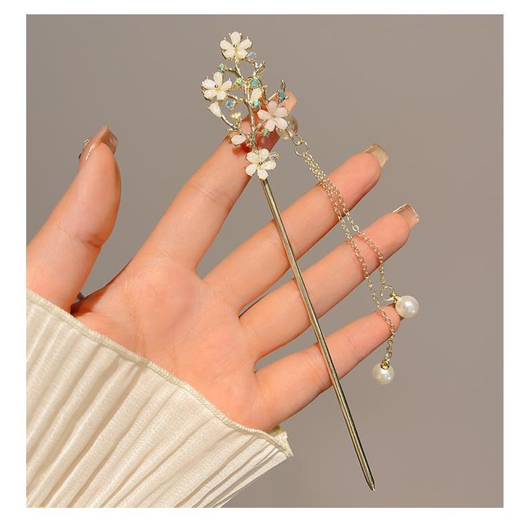 Mutiara Rumbai Berlian Imitasi Bunga Jepit Rambut Baru Cina modern high-end Jepit Rambut Musim Panas