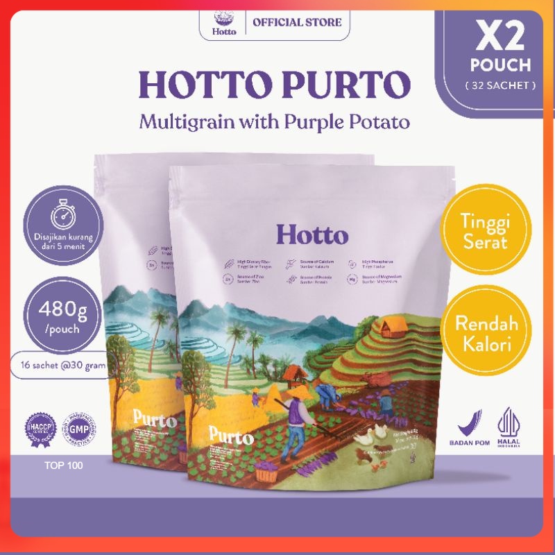 

BUNDLING 2 POUCH !! Hotto Purto Multigrain with Purple Potato (32 Sachet) Superfood Hotopurto Hoto Surabaya