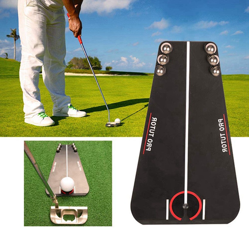 2x Golf Putting Tutor Dengan Zipper Case Gratis, Alat Bantu Latihan Golf Putting Training Indoor Outdoor Golf Putting Trainer/Aids