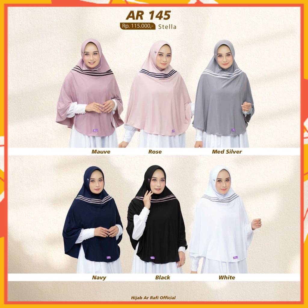 SYAR’I HIJAB ARRAFI TERBARU KODE AR 145 ORIGINAL/ HIJAB INSTAN SYAR’I VARIASI LIST WARNA LAIN CANTIK