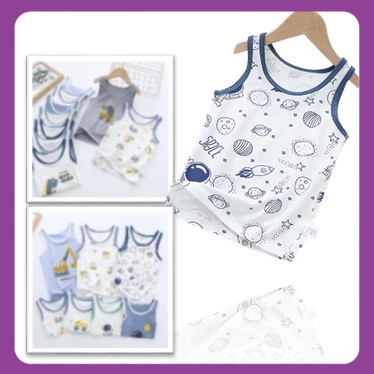 Kaos Dalam Singlet Anak Laki Laki Import Bahan Katun Combed Good Quality 2-9 tahun