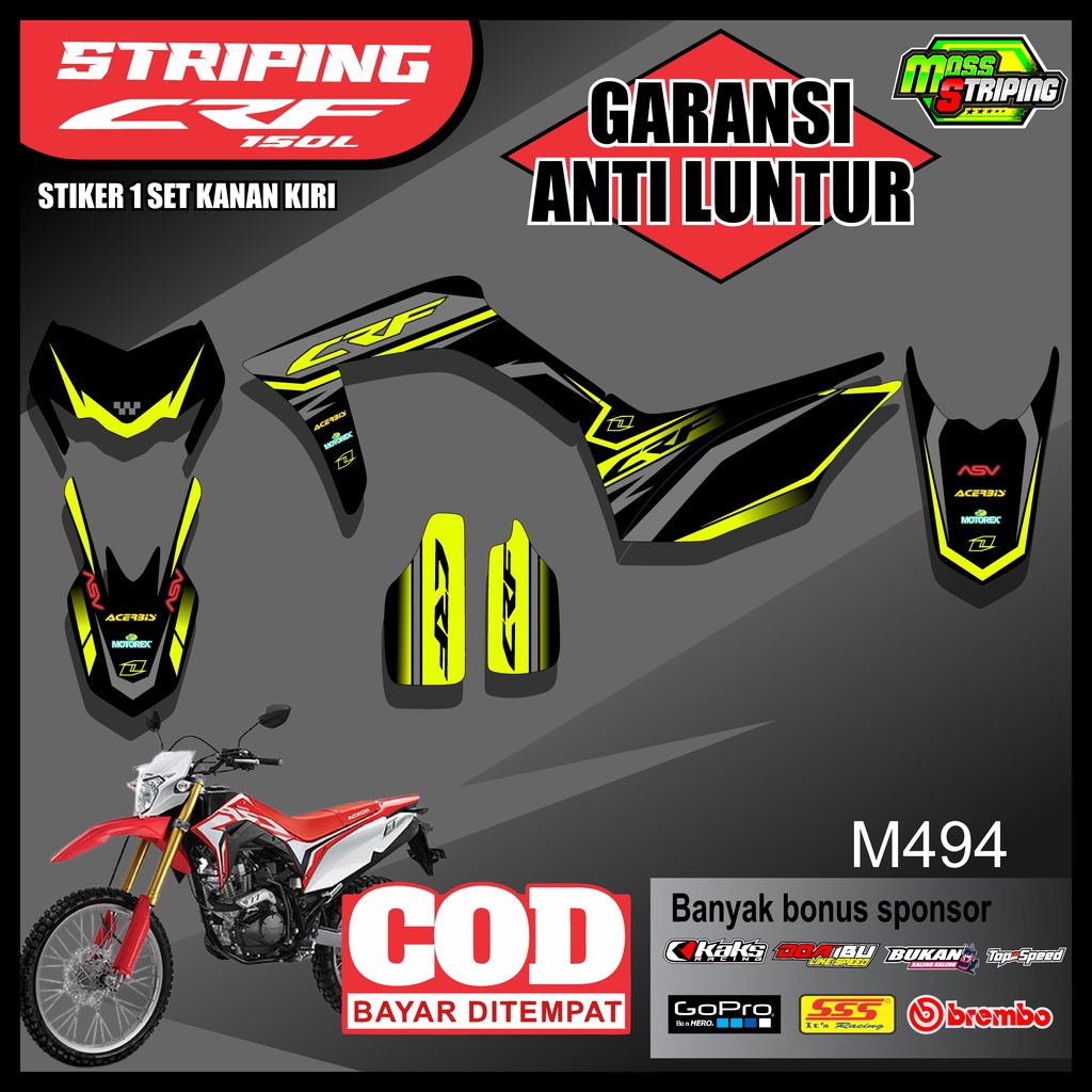 MASS striping - Striping Sticker Variasi Motor Honda CRF 150 L  Stiker List Semi Full Body Original 