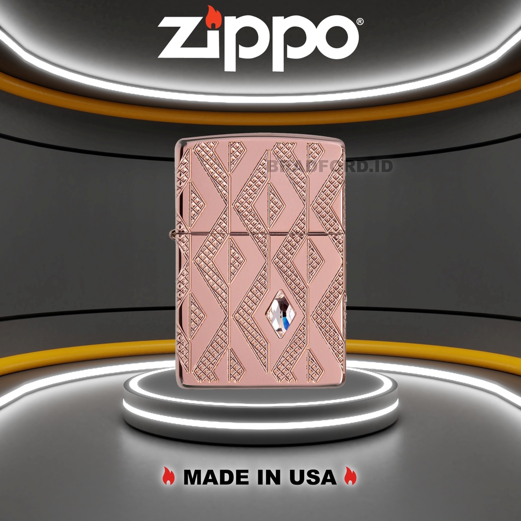 Korek Zippo Armor® Geometric Diamond Pattern Design 49702 Original Made In USA