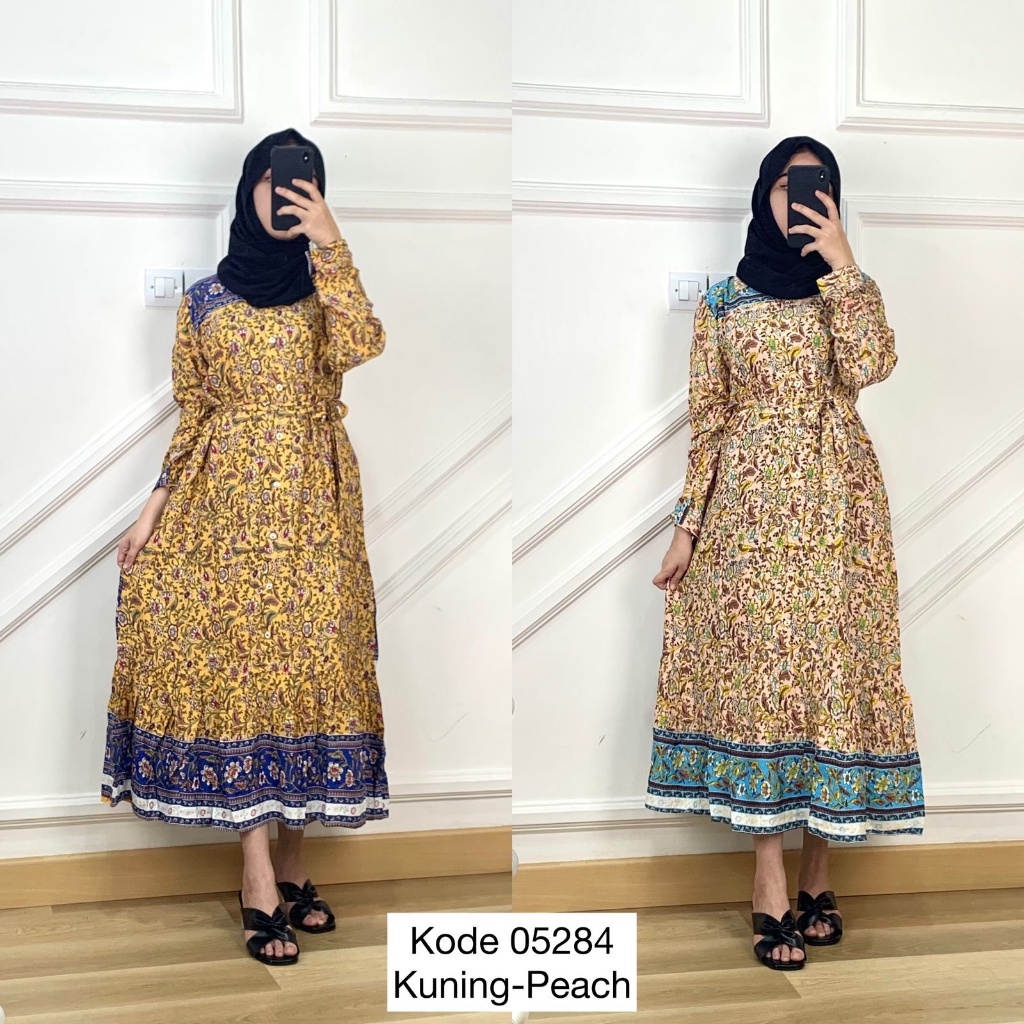 Dress Tunik Wanita I Baju Tunik Motif Bunga I Atasan Tunik Motif I Long Tunik Motif