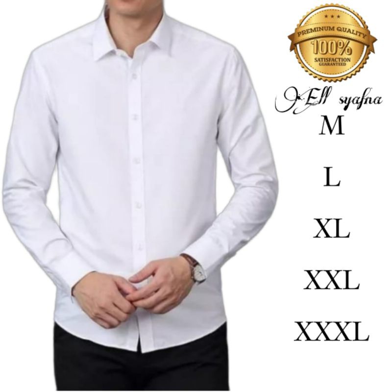 Kemeja Putih Polos | Kemeja Formal | Kemeja Putih Polos Pria Lengan Panjang | Baju Kerja Pria