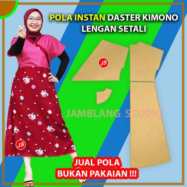Pola Instan Daster Kimono Lengan Setali | Aneka Pola