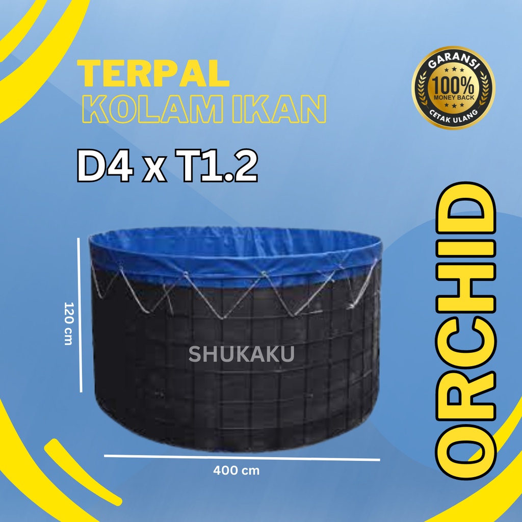 TERPAL KOLAM BULAT D4xT1.2 / D 400 x T 120 TERPAL KOLAM ORCHID