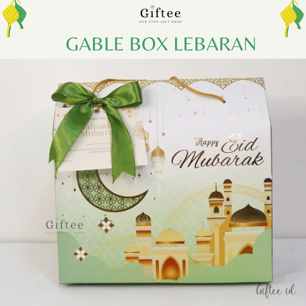 GABLE BOX LEBARAN EXCLUSIVE 25x18,5x12,8 CM KEMASAN PARCEL SOUVENIR HAMPERS IDUL FITRI HARI RAYA EID