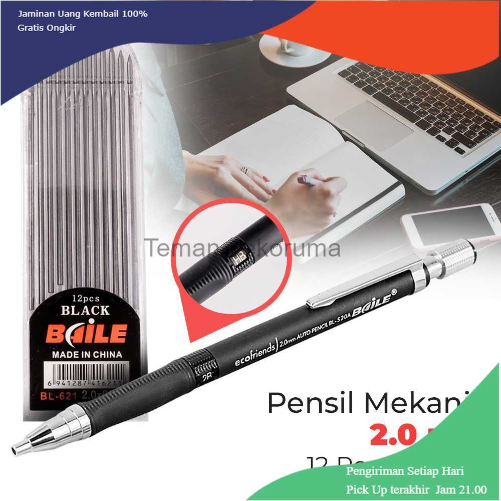 

TD - ALB BAILE Pensil Mekanik Mechanical Pencil 2B 2mm 12 Isi - BL-621