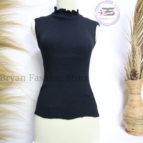 Promo - Aisyah Manset Rajut wanita / Inner manset / Tanktop inner turtleneck - Hitam - Sedia baju ka