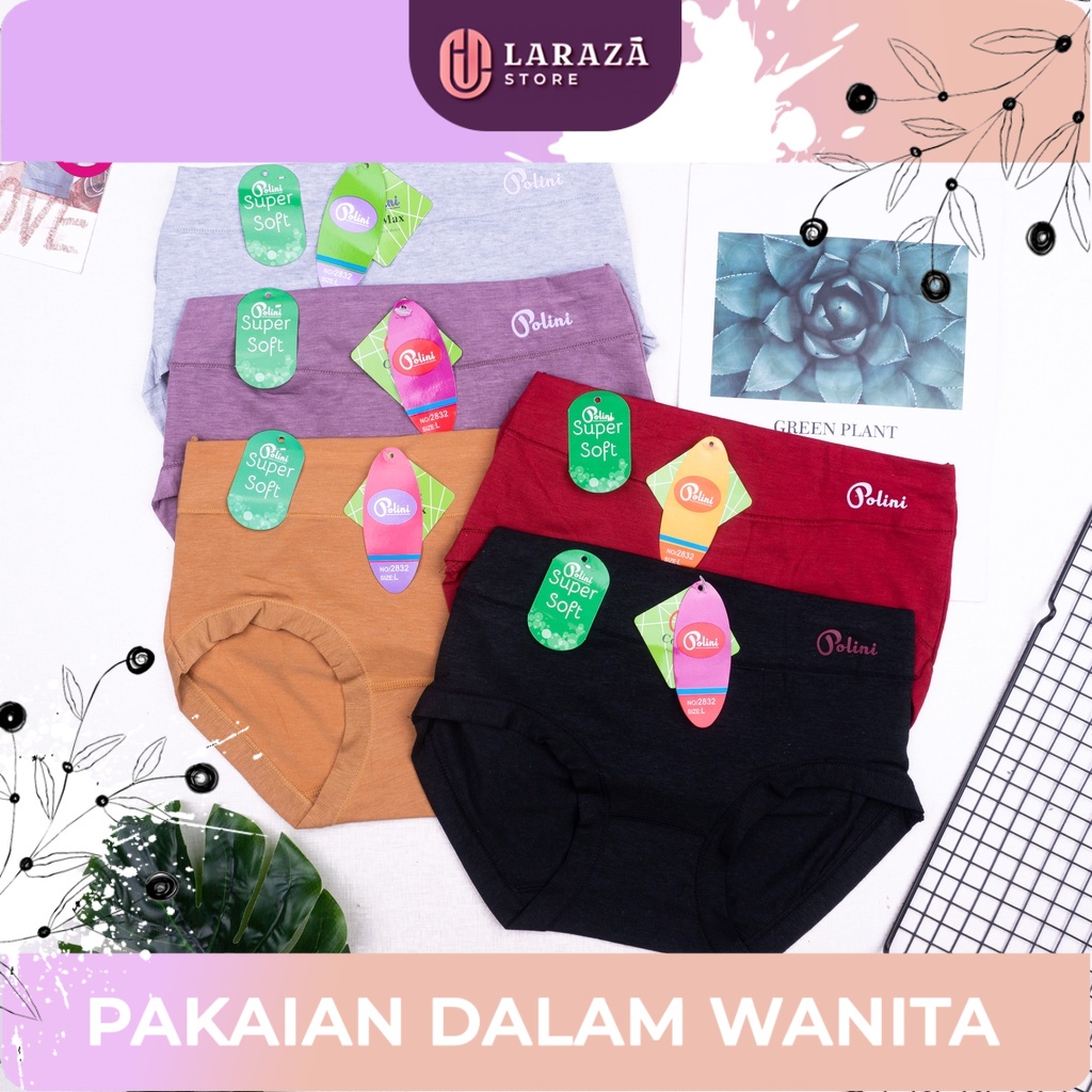 Celana Dalam Wanita Grosir [ 6-12 PCS] Polini Original | CD Wanita Super Soft Quality Art 2832 & 123