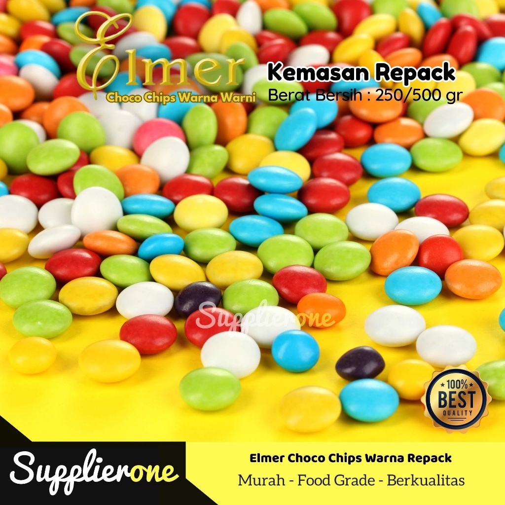 Safirablooms Choco Chips Elmer Warna Warni / Choco Chip Repack Warna Warni / Rainbow Chips Elmer