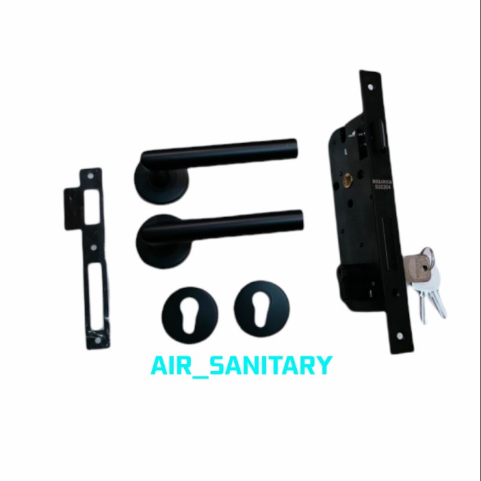 Paket gagang pintu rumah, handle pintu hitam