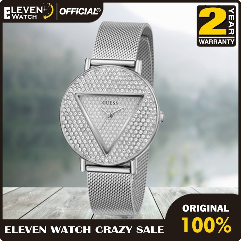 [Promo] Jam Tangan Wanita Guess GW0477L1 Iconic Silver Tone Case Silver Tone Stainless Steel Mesh  G