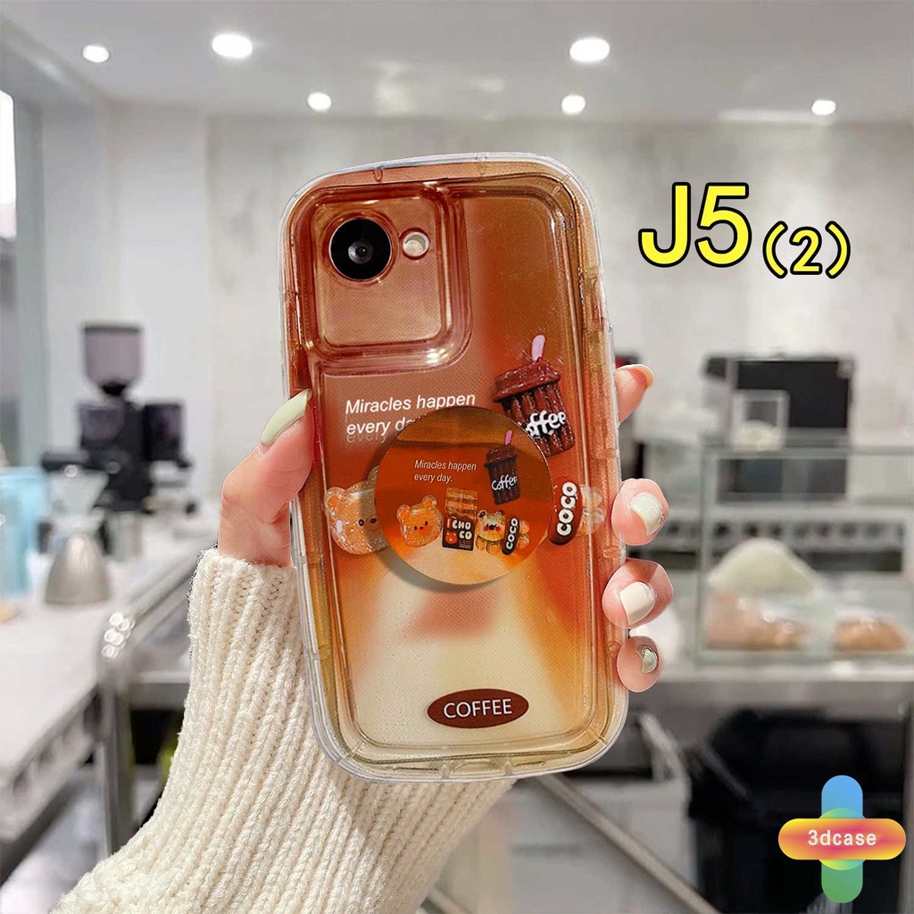 Casing Realme C30 C30S C33 C21 C31 C35 C25 C11 2021 C21Y C15 C20 C3 C12 C2 C25S 10 5S 5 5i 9i C17 7i C1 C25Y C2 C3i 6i C20A  Narzo 20 10 10A 20A 30A 50A 50i Prime A7 A5S A15 A16 A17 A53 A53S A57 Gradual Cartoon Coffee Bear Silicone Soap Case With Stand