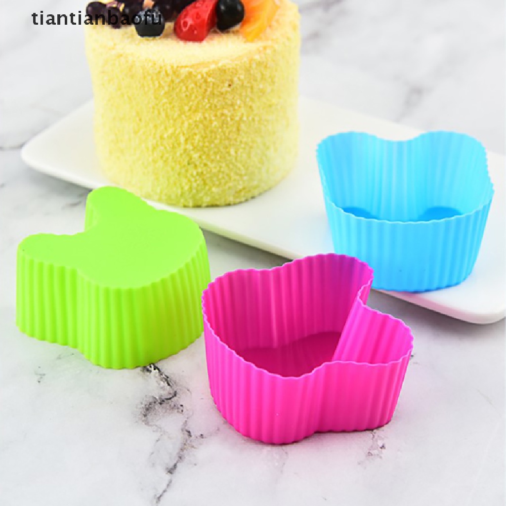 [tiantianbaofu] 6 Pcs Silicone Bakeware Tools Cupcake Mold Rabbit Shaped Cake Reusable Molds Butik