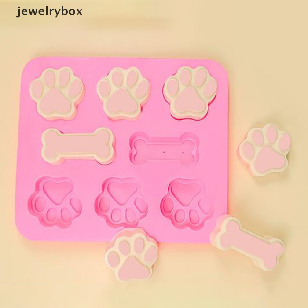 [jewelrybox] Cetakan Kaki Tapak Anjing Cetakan Kue Cetakan Tulang 3D DIY Silicone Bakeware Moldses Boutique