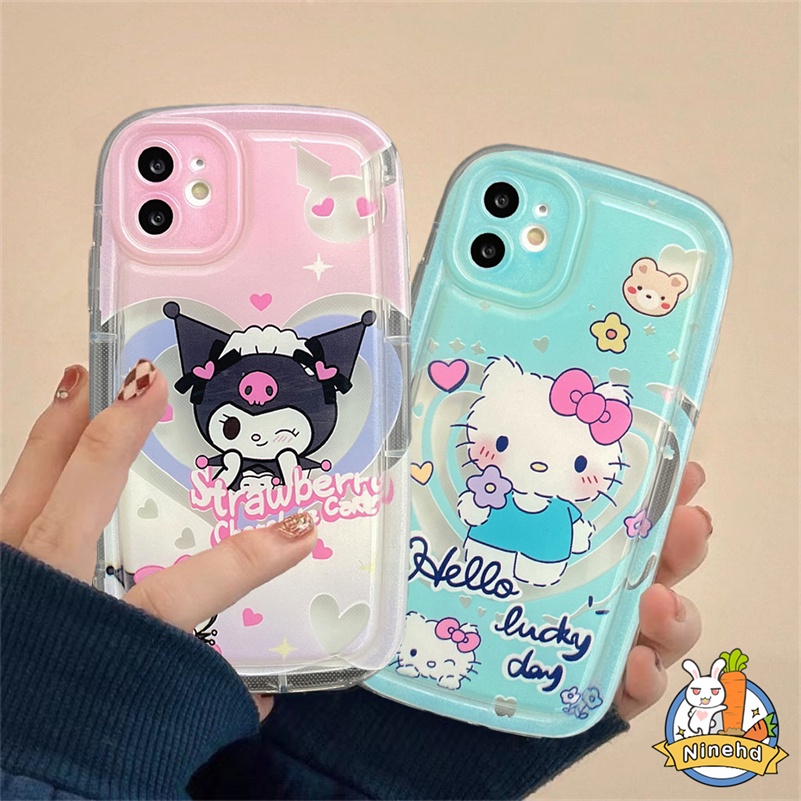 IPHONE Casing Kompatibel Untuk Iphone14 13 12 11 Pro Max X Xr Xs Max8 7 6 6s Plus SE 2020 Kartun Lucu Kt Kucing Coulomi Phone Case Simple Canggih Silikon Anti Jatuh Case Protection Cover