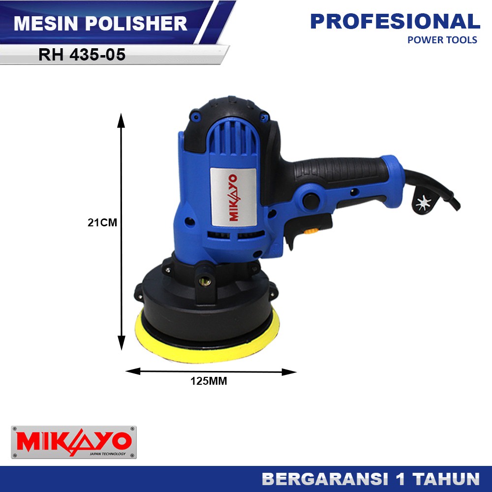 6 SPEED Mesin Poles ANGLE POLISHER ELEKTRIK 5INCH merek MIKAYO ORIGINAL MURAH Mesin Poles Mobil Motor body Car Polisher 5 Inch Variable Speed