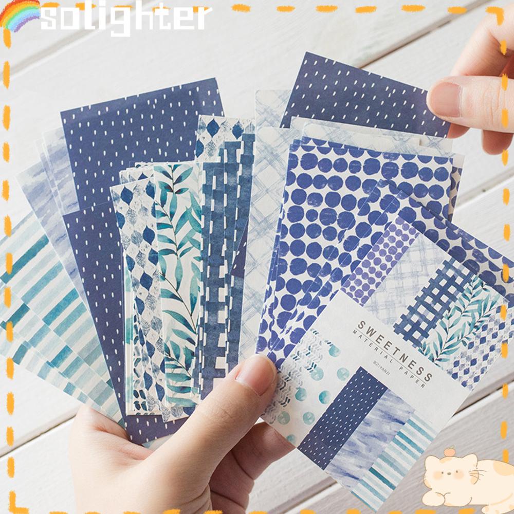 Solighter 50PCS Scrapbook Bahan Kertas DIY Kreatif Alat Tulis Membuat Jurnal Scrapbooking Card