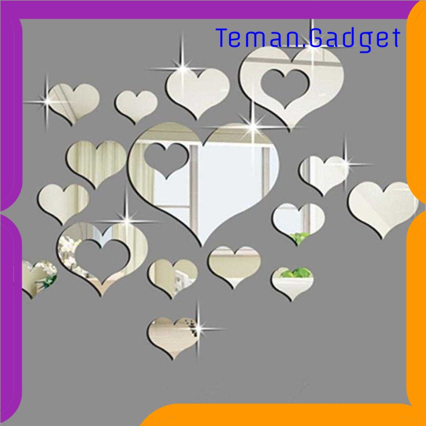 TG -  ART SOLEDI Sticker Dekorasi Dinding Love Mirror Acrylic 16 PCS - SL08