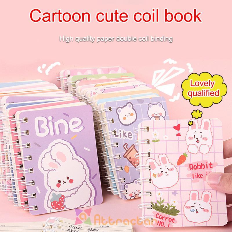 

✨In Stock Kreatif Kartun Rollover Student Coil Buku Sekolah Mini Portable Pocket Notebook-AT