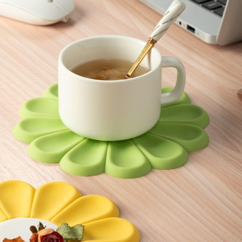 [Elegan] Tatakan Gelas Rumah Kreatif Tahan Panas Non-slip Silikon Anti Panas Cup Pad