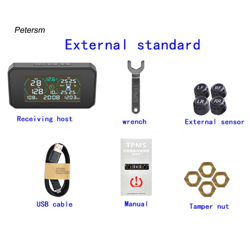 Pp TMPS USB Tahan Lama Untuk Truck Mobil TPMS Cordless Tire Pressure Detector Multifungsi