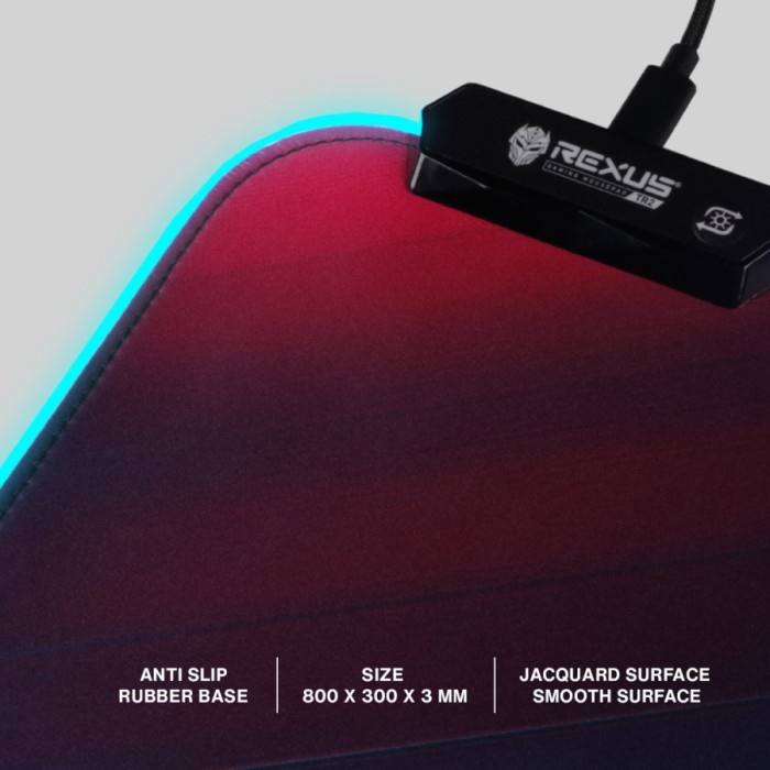Rexus Mousepad RGB Gaming Kvlar TR2 Speed Edition XL