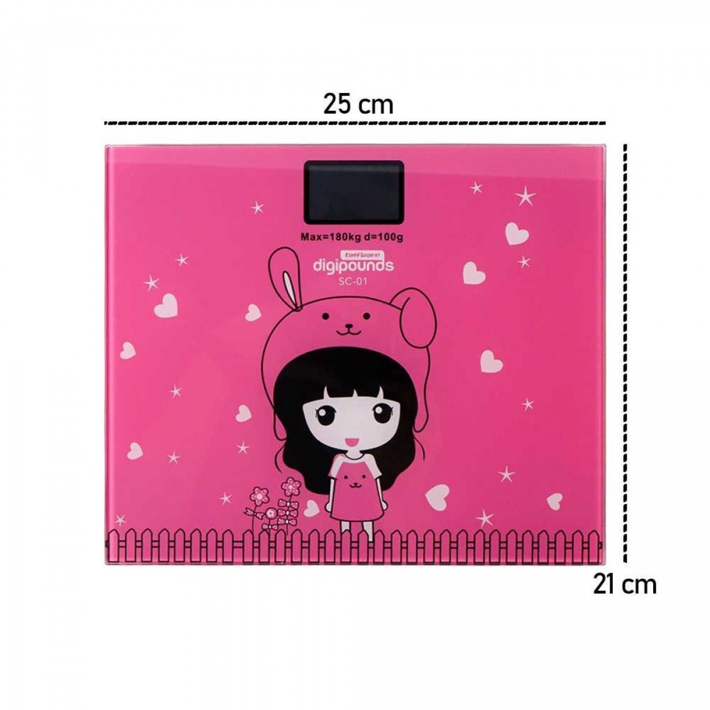 Timbangan Badan Mini Digital Model Kotak Gambar Kartun Lucu Max 180Kg