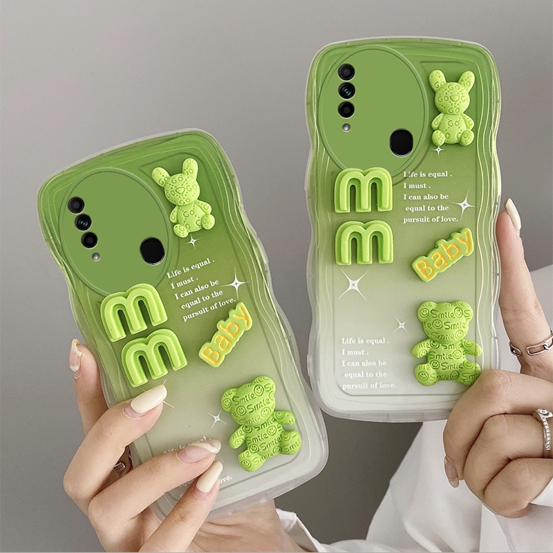 Andyh Casing Ponsel Untuk Vivo Y11 2019 Y12 Y12i Y15 Y17 U10 Phone Case 3D Alphabet Bear Pelindung Kamera Pelindung Penutup Belakang Couple Case