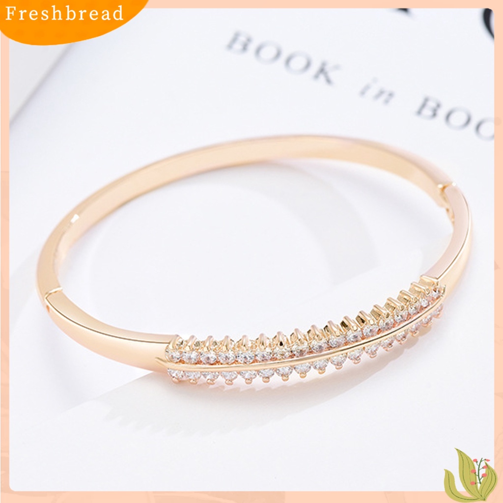 &lt; Freshbread &gt; Fashion Wanita 1baris Berlian Imitasi Bangle Pesona Gelang Perhiasan Hadiah Properti Foto