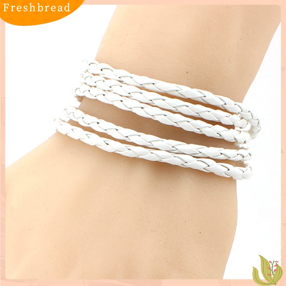 &lt; Freshbread &gt; Fashion Unisex Dikepang Tali Kulit ic Gesper Gelang Gelang Perhiasan