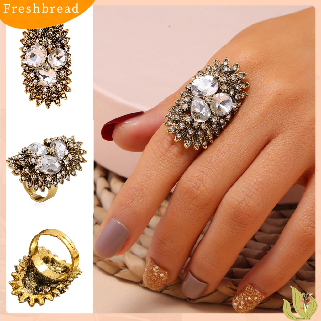 &lt; Freshbread &gt; Wanita Cincin Indah Adjustable Vintage Bohemian Geometris Tidak Teratur Ring Untuk Pakaian Sehari-Hari