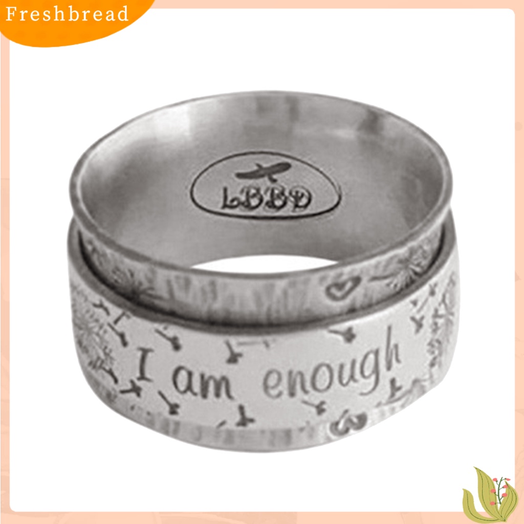 < Freshbread > I am Enough Letter Handmade Vintage Cincin Cinta Setia Pria Wanita Fashion Perhiasan