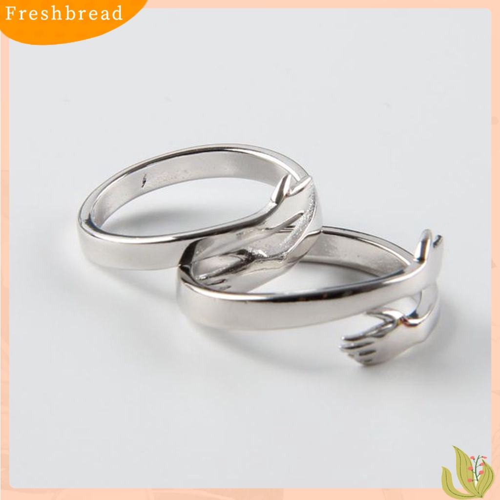 &lt; Freshbread &gt; Cinta Peluk Fashion Terbuka Pasangan Cincin Adjustable Antik Pertunangan Statement Band