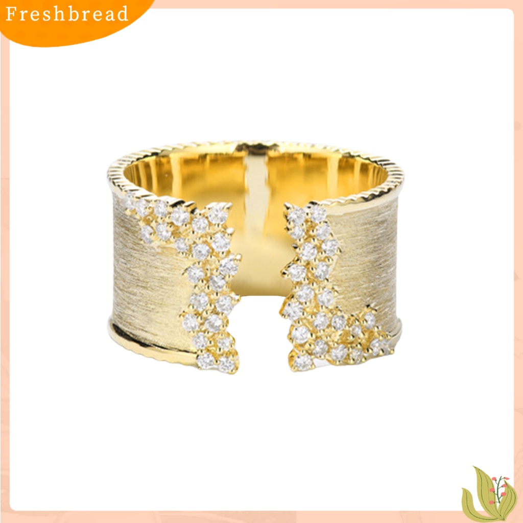 &lt; Freshbread &gt; Cincin Jari Open-end Adjustable Tembaga Tampilan Glossy Perhiasan Open Ring Untuk Pacar