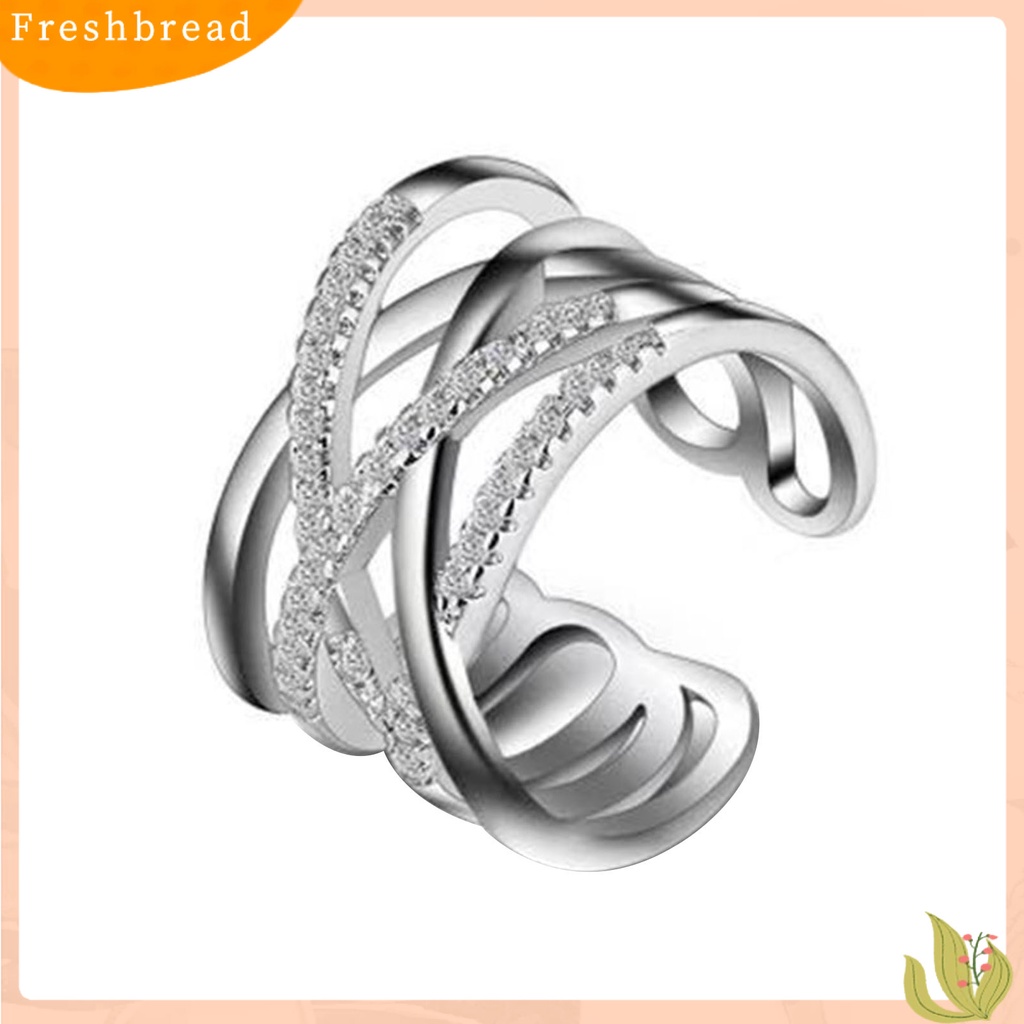 &lt; Freshbread &gt; Cincin Jari Multilayer Berlian Imitasi Perhiasan Pembukaan Cincin Yang Dapat Disesuaikan Aksesori Perhiasan