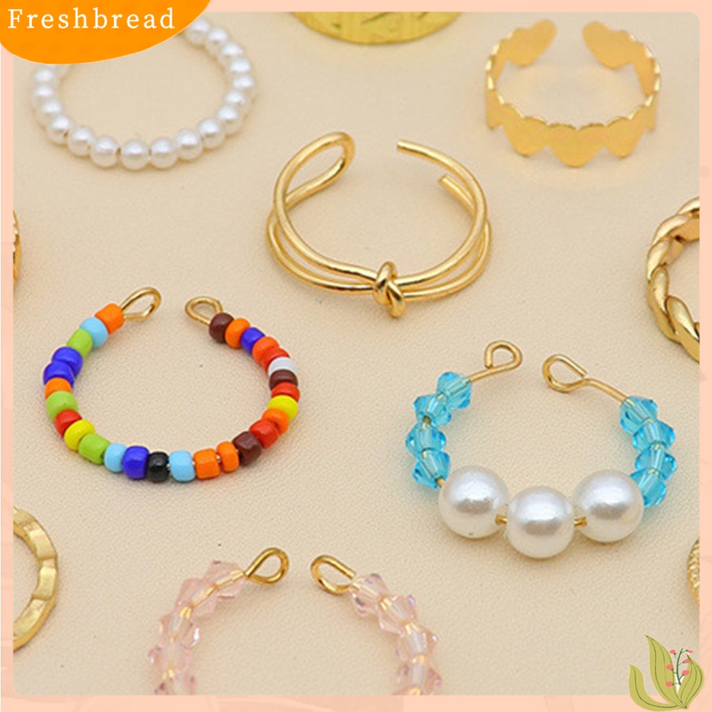 &lt; Freshbread &gt; 12Pcs/Set Mutiara Imitasi Multicolor Beads Knuckle Rings Opening Heart Knot Women Knuckle Rings Perhiasan Aksesoris